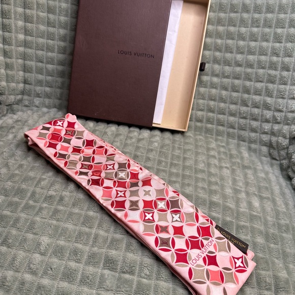 Louis Vuitton LV Scarf Ribbon Twilly Vintage Pink Japanese - Picture 5 of 5